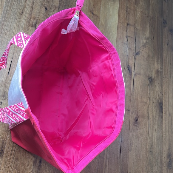 Victoria's Secret Tote Bag Pink Zipper Cute Cheap Swim Boat Gift - Picture 3 of 11